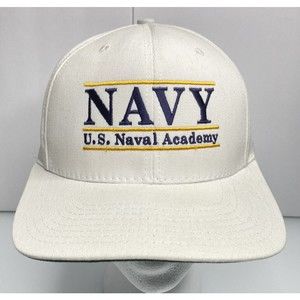 US Navy Naval Academy Embroidered Snapback Hat Midshipman University Square VTG